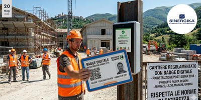 SCATTA L'OBBLIGO DEL BADGE DIGITALE NEI CANTIERI DELLA RICOSTRUZIONE SISMA 2016